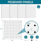 Peg Board Kit, Includes Pegboard and Accessories,with Hooks and Bins,Peg Board Wall Organizer for Office,Ornaments Display,Cr