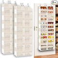 2 Pack Over The Door Organizer 6 Tiers, Extra Large Behind Door Storage of 12 Compartments, 80 lbs Weight Capacity Hanging St