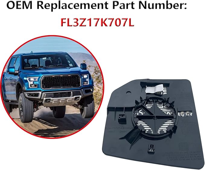 Passenger Side Heated Mirror Glass Replacement For Ford F150 2015 2016 2017 2018 2019 2020 - for Ford F150 Power Side Mirror with Rear Holder