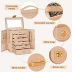 AKOZLIN 6-Tier Jewelry Box Organizer Functional 5 Drawers Leather Jewelry Storage Case for Women Girls Ring Necklace Earring 
