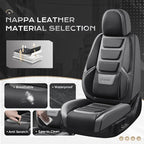 Coverado Car Seat Covers Full Set, Seat Covers for Cars, Front Seat Covers and Back Seat Cover Waterproof Leather Automotive 