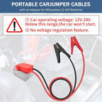 Jumper Cable Clamps for Milwaukee M18 18V Battery Jump Starter, 2.0FT 8AWG Car Battery Jumper Cable with Adapter, Automotive Battery Booster Cable for Tools used to Jump Start a Car