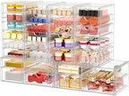 Makeup Organizer Storage With 30 Drawers, 6 Pcs Desktop Office Supplies, Desk Organizers, Clear Accessories, Dustproof Drawer