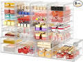 Makeup Organizer Storage With 30 Drawers, 6 Pcs Desktop Office Supplies, Desk Organizers, Clear Accessories, Dustproof Drawer