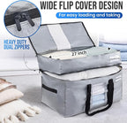 TAILI 2 Tier Extra Large Moving Bags, 4 Pack Silver Heavy Duty Totes for Storage with Visible Window, Wrap Around Handles, St