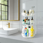 360 Rotating Makeup Organizer, 3 Tier Large Capacity Lazy Susan Bathroom Counter Organizer, Skincare Organizers, Spinning Per