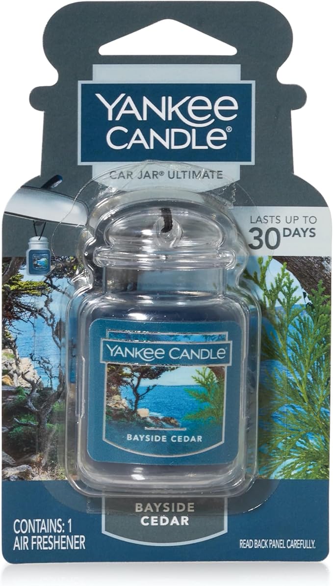 Yankee Candle Car Jar Ultimate, Bayside Cedar, 0.96 OZ (Pack of 12)
