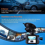 Dash Cam Front and Rear, 2.5K Dual Dash Camera for Cars, 2560P Mini Car Camera, 2 inch IPS Screen, WDR Night Vision, 24 Hours