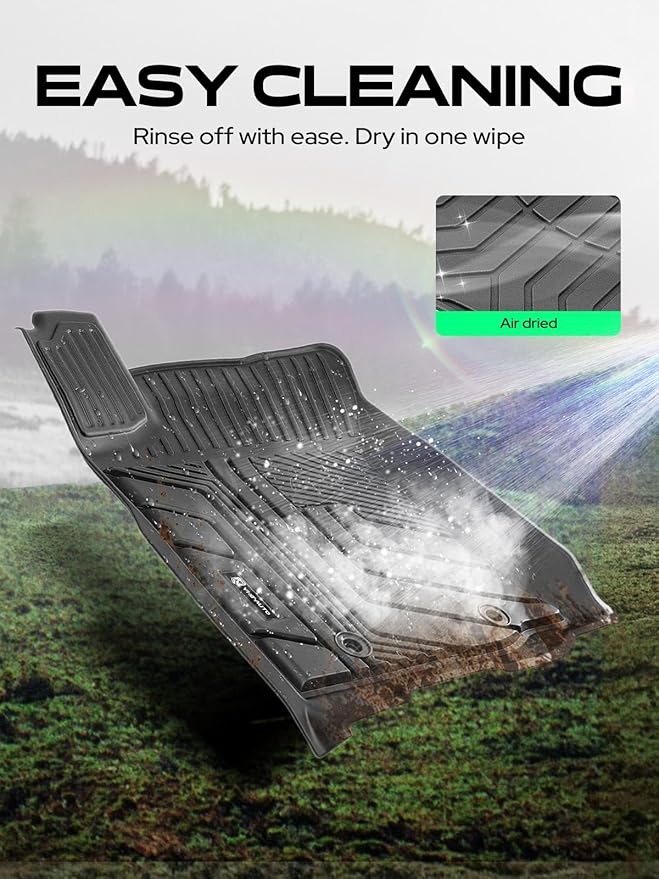 YHTAUTO Floor Mats Fit 2016-2023 Toyota Tacoma Access Cab, TPE All Weather Car Mats Waterproof Anti-Slip Odorless Floor Liner, Interior Car Accessories Front & 2nd Row Liner