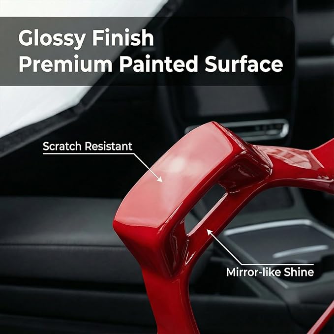 Steering Wheel Cover Trims for Honda Civic 2022-2026, for CRV CR-V 2023 2024 2025 2026 Accessories Car Sporty Interior Decal (Red)