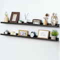 Picture Ledge Shelf, Floating Shelves Set of 2, Solid Ash Wood 48'' Long Large Nursery Book Shelves for Toys Storage, Kids Bo