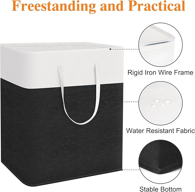 TasticTotes laundry basket 3-Pack, laundry hamper, Hamper with handles, collapsible laundry baskets, Waterproof dirty clothes