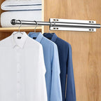 Valet Rod for Closet Retractable, 13.4"-23.2" Pull Out Clothes Hanger Rail, Heavy Duty Alloy Steel Side Mount Wardrobe Bar, A