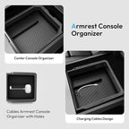 Center Console Organizer Tray for Tesla Model Y Juniper 2025-2026 & Model 3 Highland 2024-2026 [Premium PC + Silent Silicone Liner] Cup Holder for Tesla Model Y Juniper Accessories