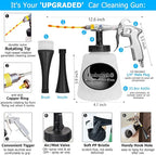 Car Detailing Kit Car Interior Cleaner Turbo Car Cleaning Gun Pro & at Home Interior Car Cleaning Supplies Kit for Upholstery