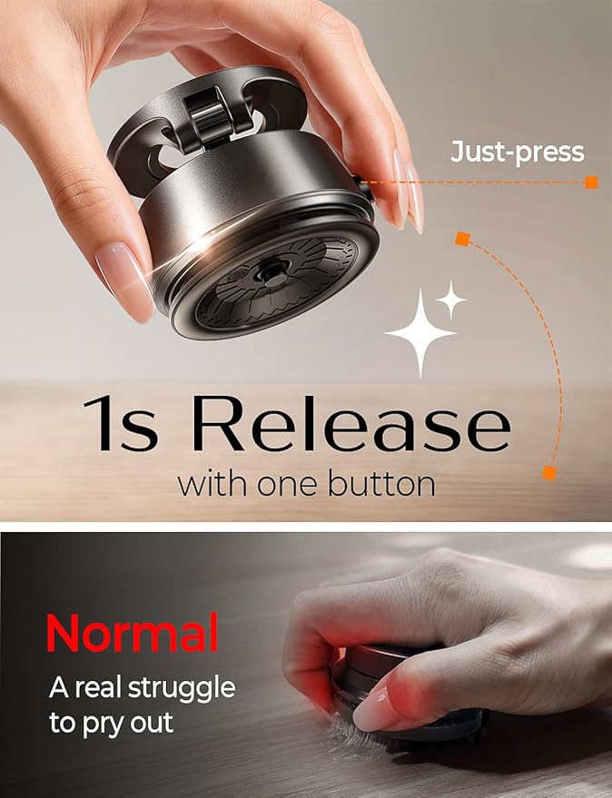 LISEN Suction Phone Mount【2026 Auto Vacuum 3.0】, 360 Adjustable Magnetic Phone Holder for Car Dashboard Universal Magsafe Accessories Gifts for Men Women for iPhone 17 Pro Max Air 16 15 14 13 12
