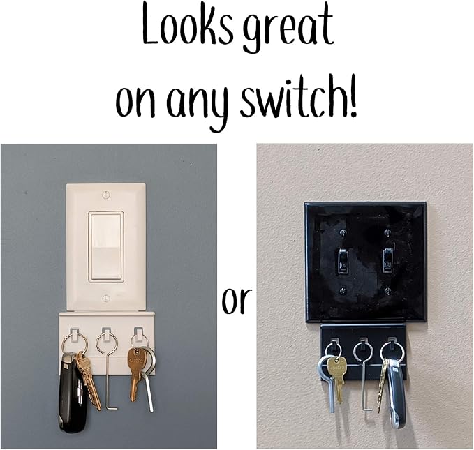 Mount Genie The No-Screwups Key Hook Organizer (Black, 1-Pack): Wall Mount with No Damaging Screws or Tape. Installs in Secon