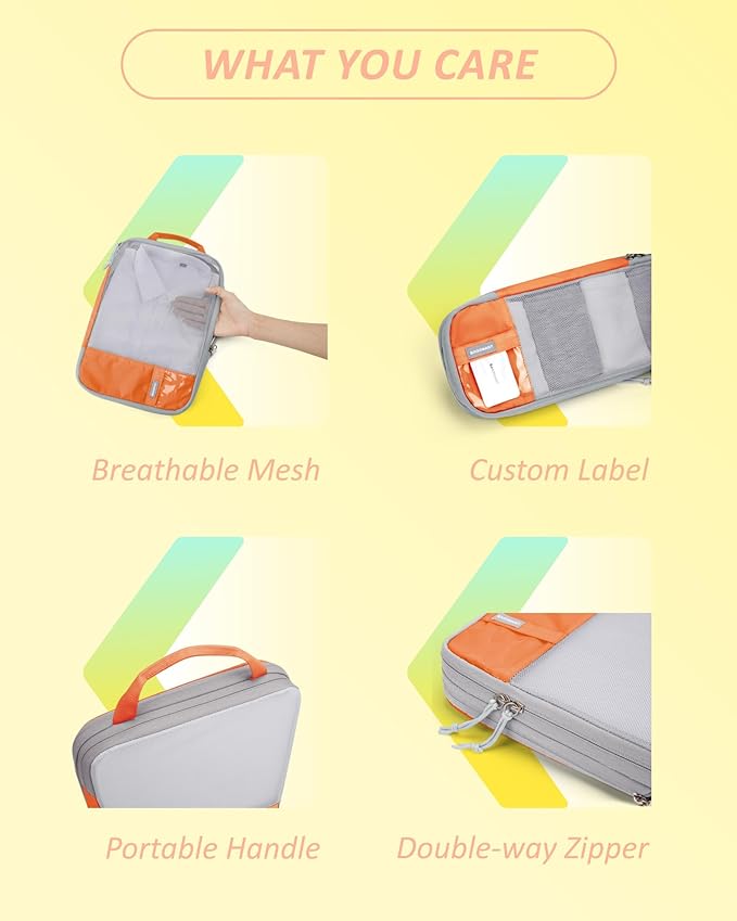 BAGSMART 6 Set /4 Set/2 Set Compression Packing Cubes for Travel, Lightweight Luggage Organizer Bags, Durable Space Saver Bag
