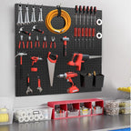 FZK Peg Board, 74PCS Metal Pegboard Wall Organizer Kit. Heavy Duty Pegboard, Peg Boards, Pegboard for Walls, Black Pegboard f