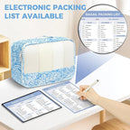 BAGAIL 9 Set Packing Cubes with Packing List Luggage Packing Organizers for Travel Accessories (Blue paisley)