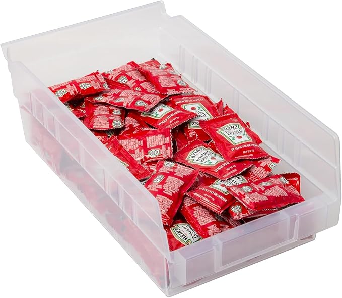 Akro-Mils 30130 Plastic Shelf Bins, Heavy Duty Storage Bins for Garage, Closet, and Drawer Organization, 12" x 6-1/2" x 4", C
