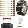 Qoosea Snow Chains 8Pcs Tire Chains Snow Chains for Car SUV Tire Chains with Tightening Buckles Universal Anti-Slip Snow Tire