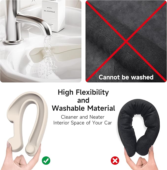 Car Seat Gap Filler Set of 2, 3IN1 Seat Side Gap Filler Plug with Storage Slot & Hook Function, Soft Foam Universal Fit Car SUV Truck Fill Gap Between Seats Console Organizer（Narrow Ivory）