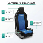FH Group Automotive Car Seat Covers Blue Interior Front Seats Only Accessories High Back Combo Classic Cloth Car Seat Cover F