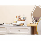 White Makeup Organizer With Drawers,Large Skincare Organizers for Countertop,Desk,Dresser,Plastic Bathroom Counter Organizer 
