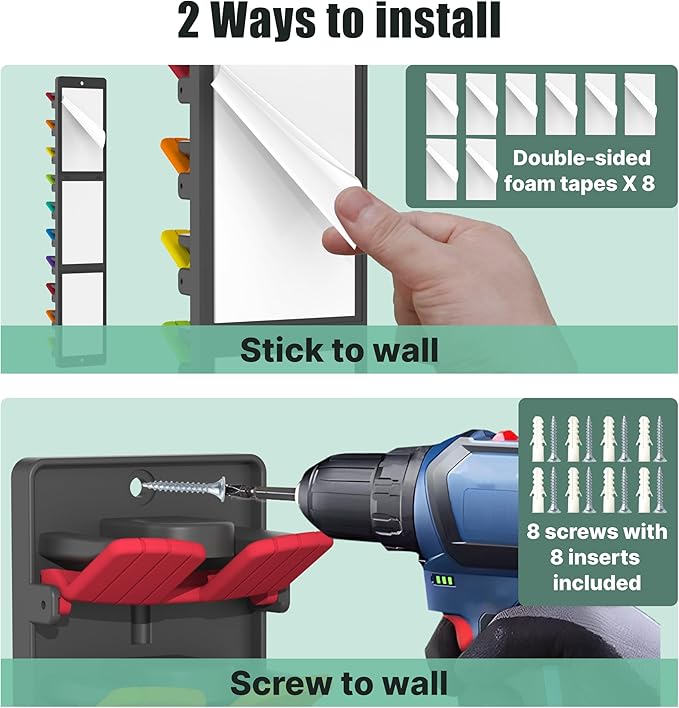 Hat Organizer for Baseball Caps 2 Packs with Built-in Spring Clips - Wall Mount Closet Hat Rack Holder, Adjustable Storage fo