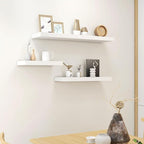 Fun Memories Deep Floating Shelves - 16" W x 9.3" D x 1.6" H Rustic White Wall Shelf - Wall Mounted Shelves for Storage - Woo