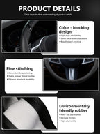 Cxtiy Universal 15.5-16 Inch Steering Wheel Cover – Non-Slip Microfiber Leather, Easy Install, Thickened Grip, All-Season Com