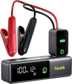 Fanttik Potent T10 1800A Portable Jump Starter, 12000mAh Power Bank, 12V Safe Lithium Jump Box with Smart SenseClamp,