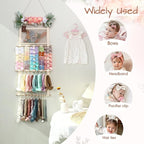 POVETIRE Headband Holder Hair Bows Organizer for Girls, Hair Accessories Display Storage Wall Hanging Decor for Baby Nursery 