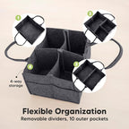 KeaBabies Baby Diaper Caddy Organizer with Handle - Portable Baby Car Organizers and Storage for Nursery, Changing Table, Lar