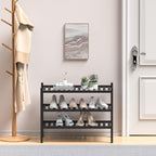 ROMGUAR CRAFT 3 Tier (Thick) Bamboo Shoe Rack for Entryway, Small Wood Shoe Shelf Storage Organizer for Closet, Shoe Stand fo