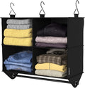 ClosetMaid 4-Shelf Fabric Hanging Closet Organizer with Garment Rod for Shirts, Sweaters, Pants, Hats, Shoes, Purses with Cha