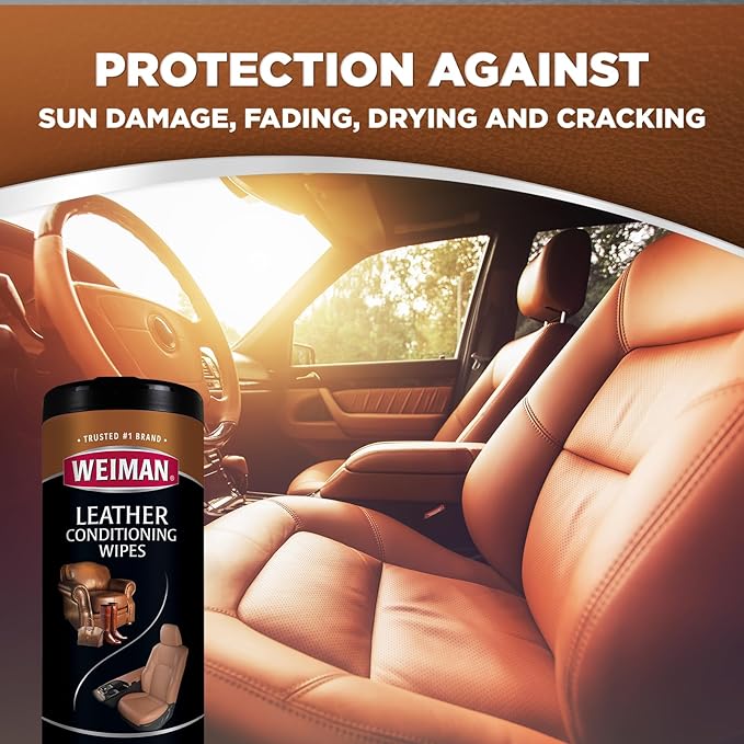 Weiman Leather Cleaner & Conditioner - Cleans, Restores & Protects Leather, UV Protection Prevent Cracking & Fading, For Car 