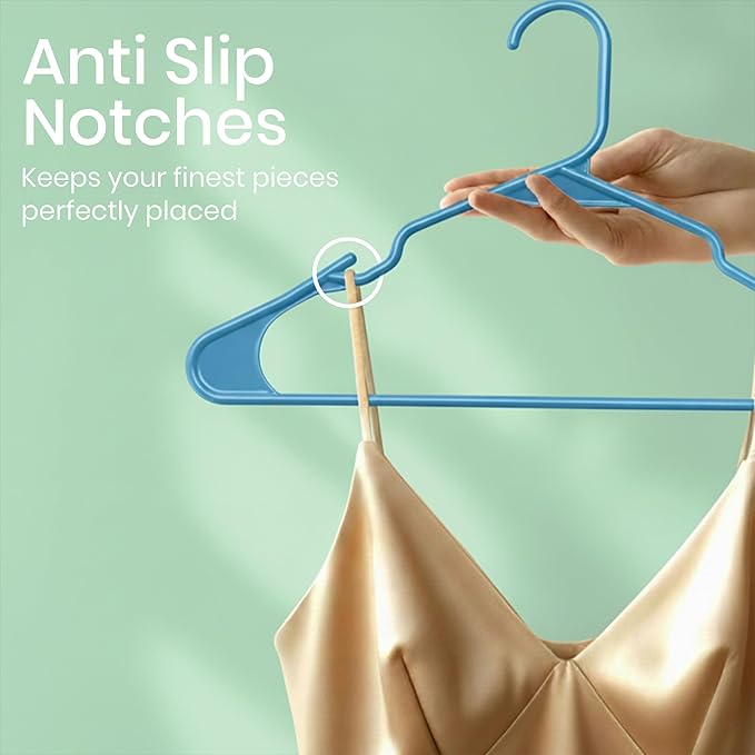 Utopia Home Plastic Hangers 50 Pack - Perfect Space Saving Clothes Hanger - Durable and Strong - Perfect Closet Organizers wi