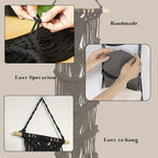 jontell Ball Cap Holder-1 Pack/Up to 14 Caps-Hat Organizer for Baseball Caps Display, Macrame Hat Rack for Wall, Boho Handmad