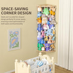 Jtksfcl Stuffed Animal Storage Wood Corner Plush Toys Holder with Star Pattern, Length Adjustable Hanging Stuffed Animal Toy 
