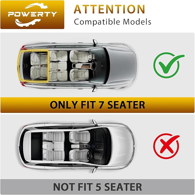 Powerty Floor Mat & Cargo Liner for Toyota 4Runner 2010-2024, All Weather TPE Custom Floor Liner Replacement,1st & 2nd Row Full Set Car Liners, Black (Fit 7 Seats)