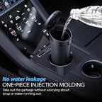 Car Cup Holder Trash Can with Lid - Mini Small Auto Garbage Can Bin for Vehicle, Car Door, Back Seat - Leakproof Portable Dustbin (Black)