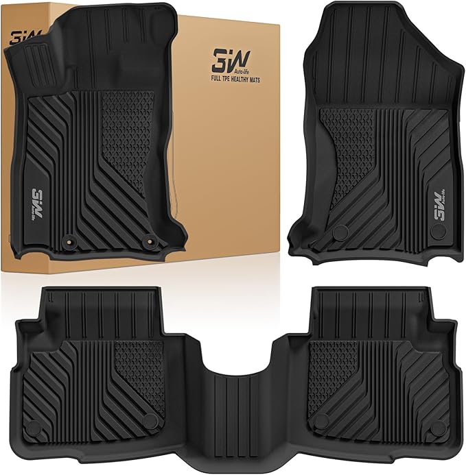 3W Floor Mats Fit for Subaru Outback & Legacy 2020-2025 TPE All Weather Custom Fit Floor Liner for Subaru Outback & Legacy 2025 2024 2023 2022 2021 2020 1st & 2nd Row Car Mats, Black