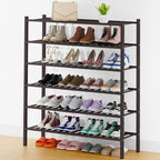 Smiry Shoe Rack, 6 Tier Thick Long Bamboo Shoe Organizer, Stackable Free Standing Wooden Shoe Storage Shelf for Closet, Entry