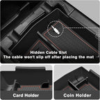 Muslogy Upgraded Center Console Organizer Compatible with 2025 Subaru Forester Middle Armrest Storage Box Insert Tray Cable Holder Interior Accessories Easy Removal (Brown) Won't fit 2026