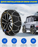Auto Tightening Snow Chains Tire Chains For Cars Suv Pickup Trucks - Auto Tightening 1 Min Quick Fit AND Easy Installation, R