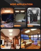 Kohree Dimmable RV Interior Light 12V 16.7" x 6.6", 1500 Lumen RV LED Ceiling Lights, 5 Levels of Dimming, 3 Color Temperature, 2900-6500K, RV Lights Fixtures for Car/RV/Trailer/Camper/Boat (2 Pack)
