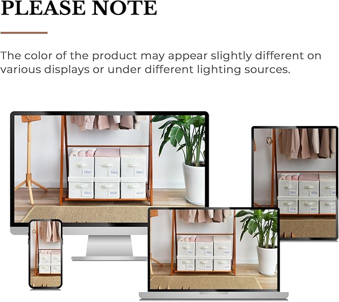 GRANNY SAYS Cloth Storage Bin with Label Holder, Closet Organizers and Storage Shelves, Sweater Storage Boxes for Closet Room