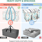 BALEINE 6-Pack Oversized Moving Bags with Reinforced Handles, Heavy-Duty Storage Tote for Clothes, Moving Supplies (Mosaic, 6